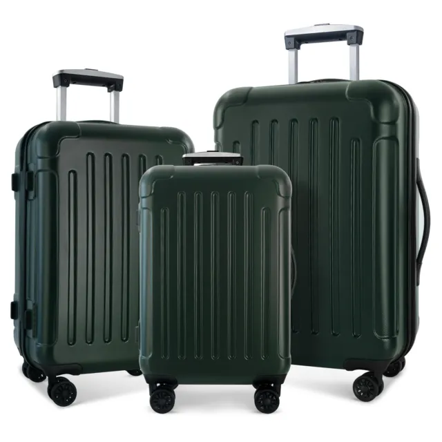 Business Luggage Set 3 Piece 20"24"28" Black Hardshell Suitcase W/ Spinner Wheel