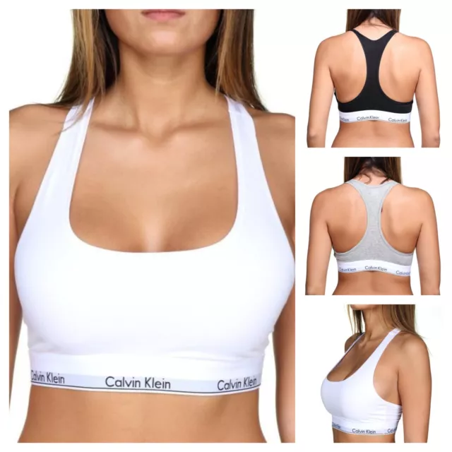 Calvin Klein Womens modern cotton bralette sports bra no padding