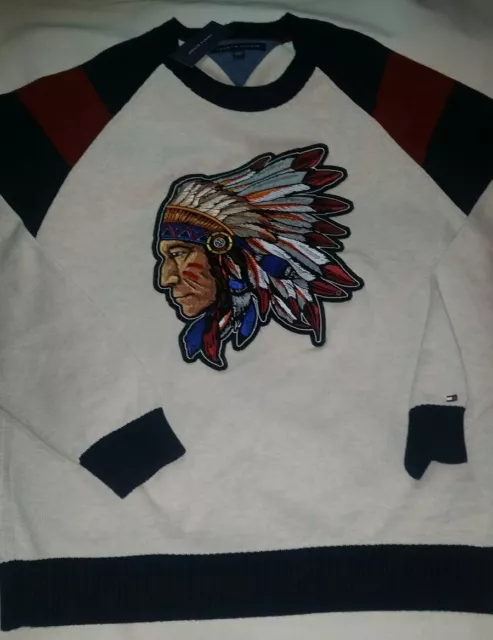 Pull tricoté Tommy Hilfiger American Aztèque Indien Chief Head