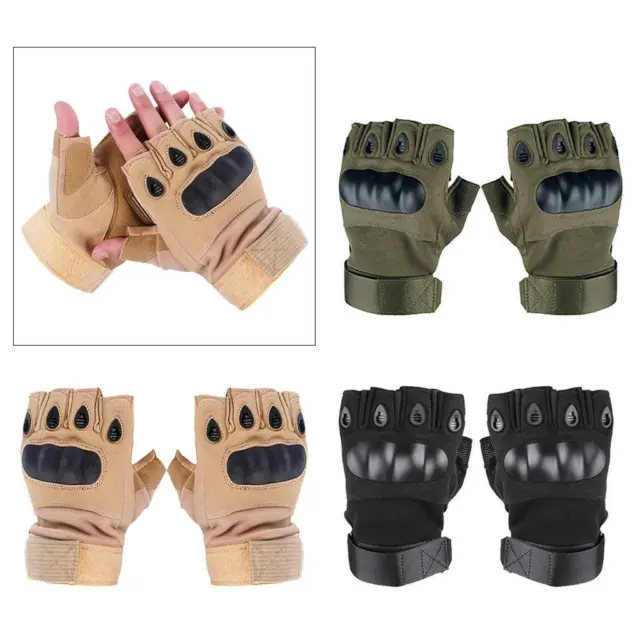 Mens Outdoor Half Finger Gloves Tactical Combat Gloves for Hiking Driving