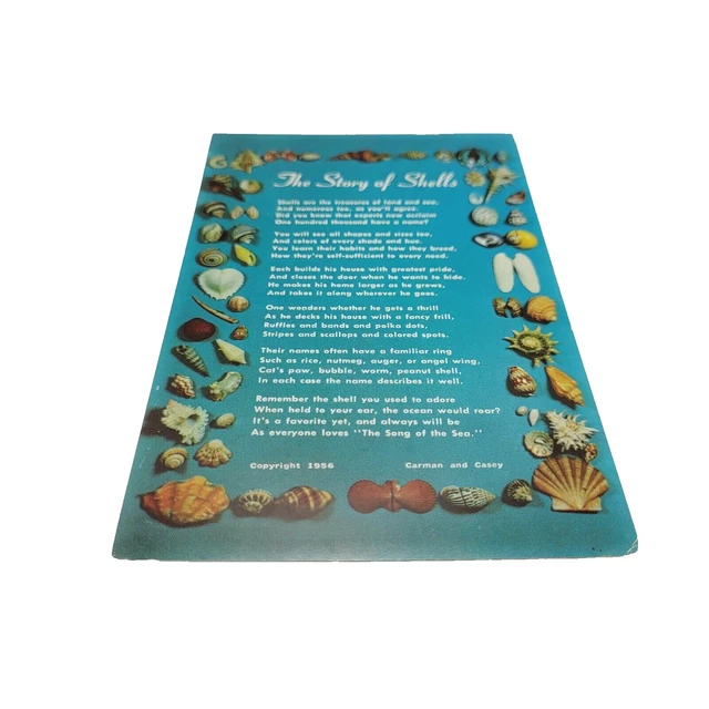 THE STORY OF Shells Poem Song of the Sea Vintage 1950s Postcard Cancel ...