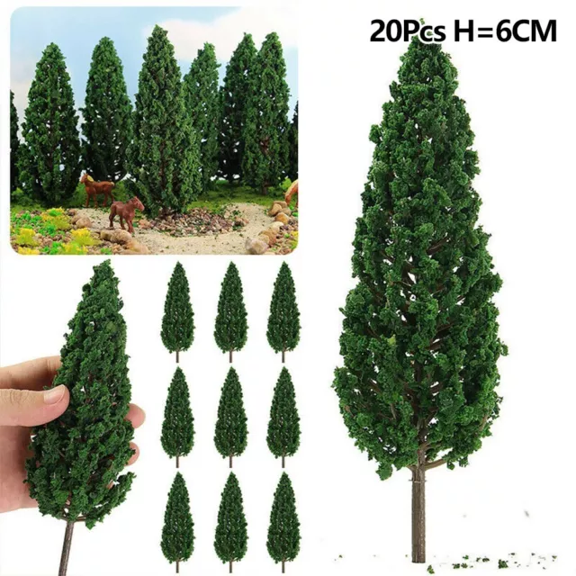 Lifelike 6 cm model trees for building models and scene layouts set of 20