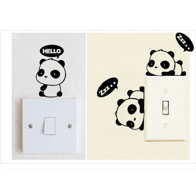 DIY Funny Cute Cat Dog Switch Stickers Wall Stickers Home Decoration Bedroom  F+ 2