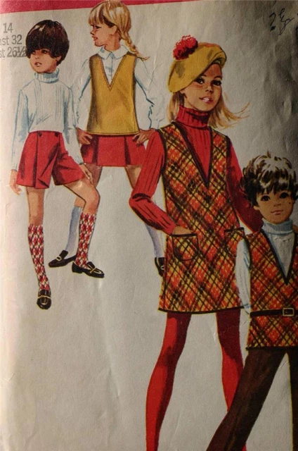 Simplicity 8481 Girls Culottes Bell Bottom Pants Pattern Size 8
