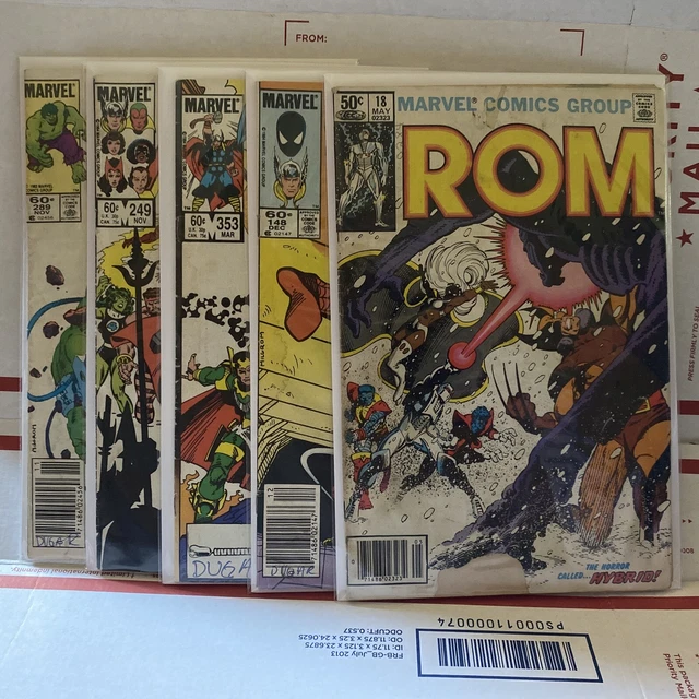 Marvel Comics Lot of five (5) Books, 1980's.  Reader Copies