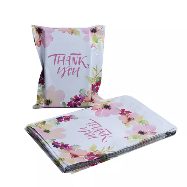 Busta packaging in polimailer stampata 10 pz 9,8x14,6"" fiore grazie