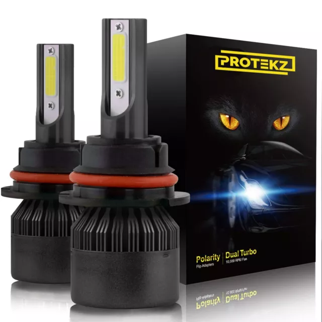 Protekz H4 9004 HB2 LED Headlight Bulbs 800W 7200LM 6000K Xenon White Lights