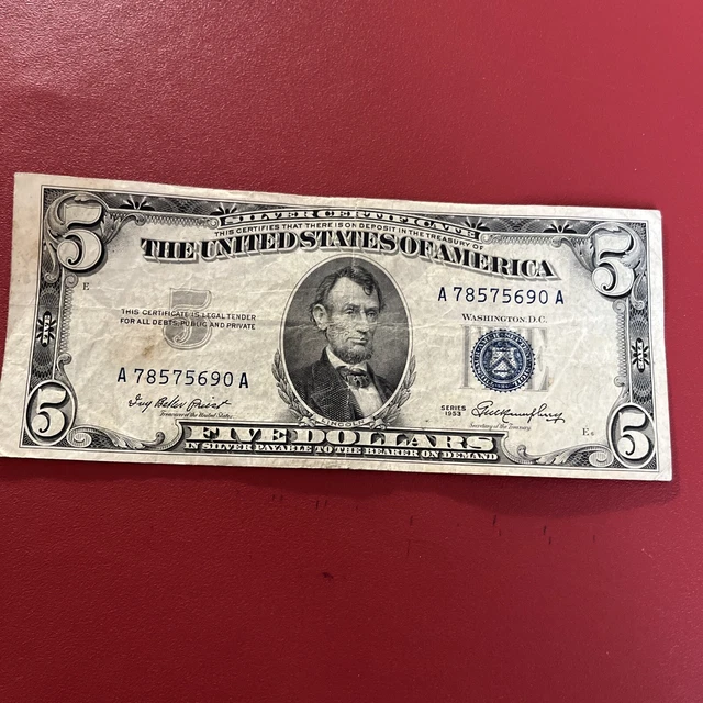 Series 1953 Five Dollars $5 Silver Certificate Note