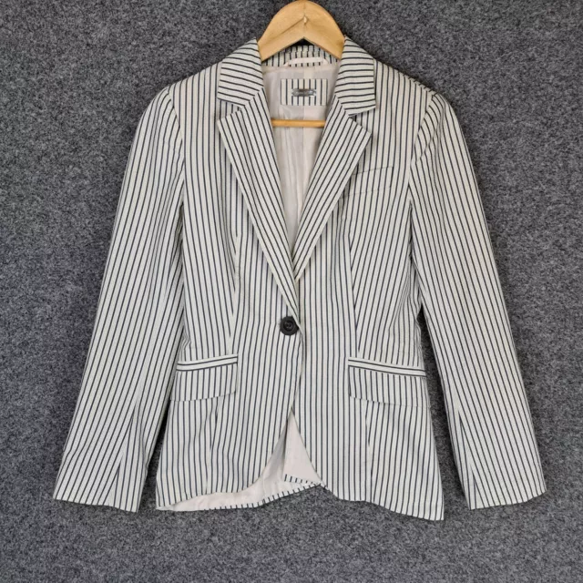 Zara Womens Blazer Jacket Size XS Blue White Striped