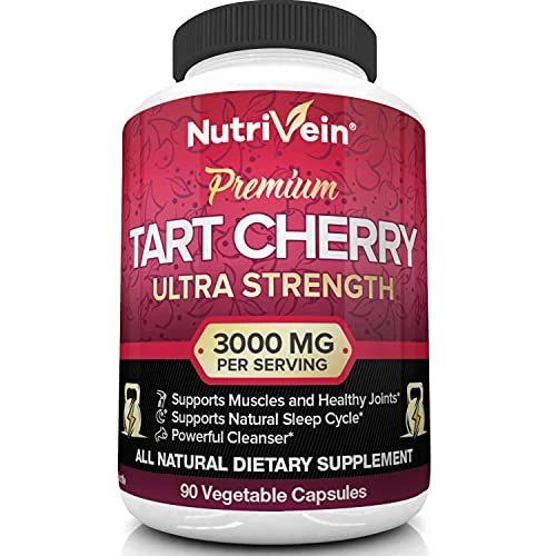 Nutrivein Tart Cherry Capsules 3000mg - 90 Vegan Pills - 90 Count (Pack of 1)