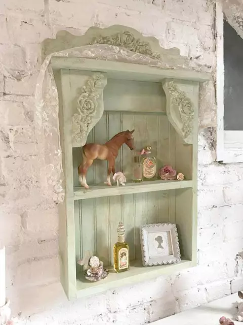 Painted Cottage Shabby Chic Hand Made Solid Wood Shelf