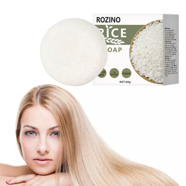 Rice Water Protein Shampoo Bar Soap Moisturizing Anti Loss Hair Regrowth N6R5