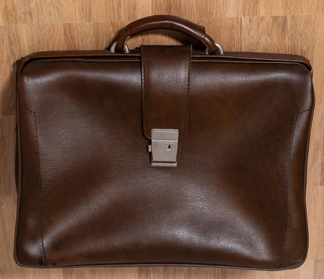 Aktentasche Aktenkoffer Leder hochwertig Tasche braun Vintage Arztkoffer