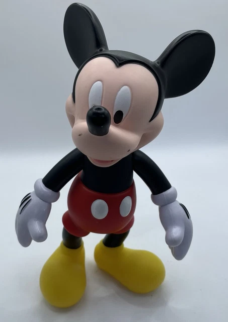 Disney Parks Mickey Mouse Hard Plastic Poseable Toy Classic Outfit 7” Tall
