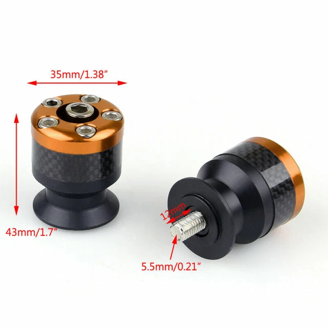 Lot De 2 Sliders (protections) Pour Bras Oscillant De Moto - Aluminium CNC Anodisé - Compatible Avec La Plupart Des Marques - Filetage M10