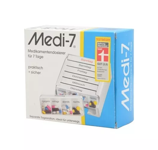 Medi-7 Medikamentendosierer für 7 Tage 1 Woche Pillendose Tablettenbox Pillenbox