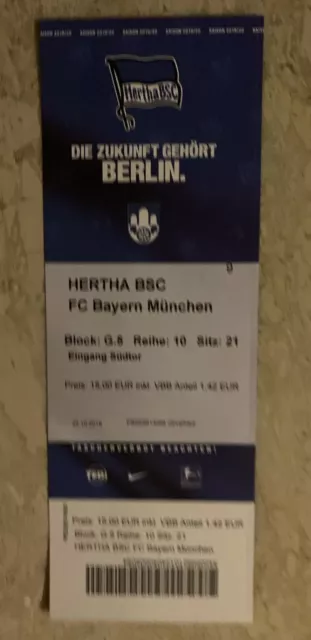 Mint Sammler Ticket Hertha BSC Berlin vs FC Bayern München 1. BL 19.01.2020 FCB