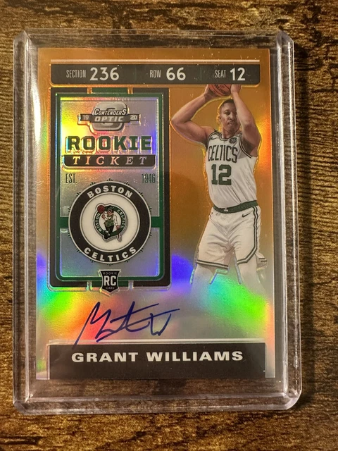 2019-20 Contenders Optic Ticket Orange Prizm 1/25 Grant Williams Rookie Auto RC