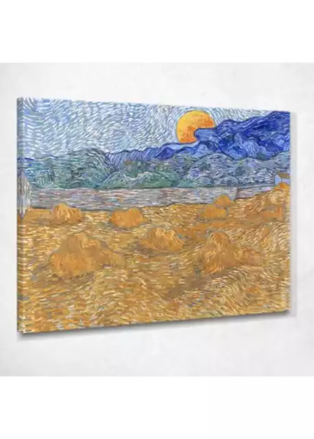 ✨ Paesaggio Con Covoni Di Grano E Luna Nascente Van Gogh Vincent quadro vvg134