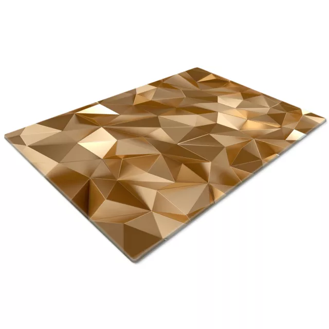 Glass Chopping Cutting Cutting Board Work Top Saver Large Gold White Pattern
