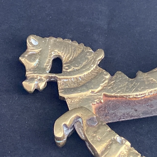 Antique c.1900 Deccani Indian Brass & Iron Betel Nut Sarota Cracker Flying Horse 3