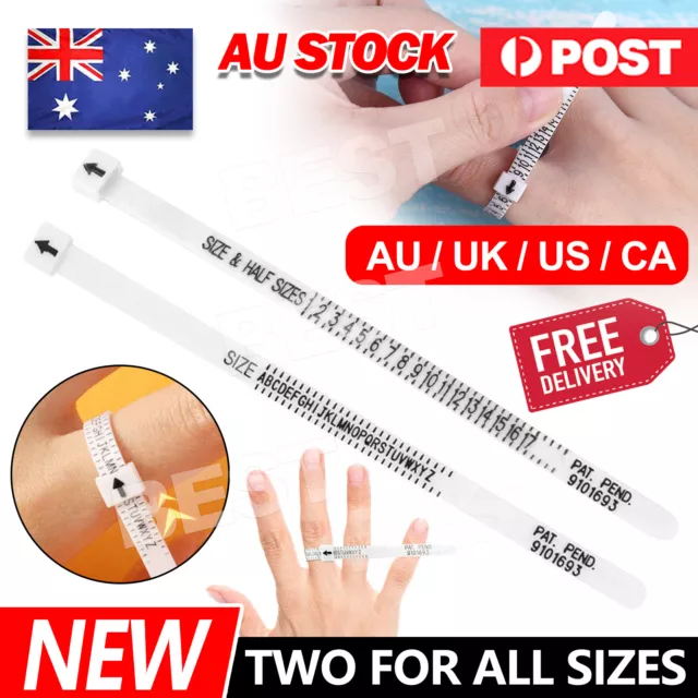 Ring Sizer Size Tool Check your Size Finger Gauge Measurement Sizes UK/AU A to Z
