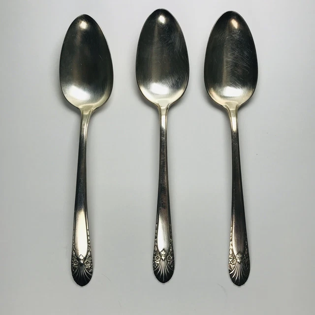 Crown Silverplate Radiance 8" Long Spoons Set of 3