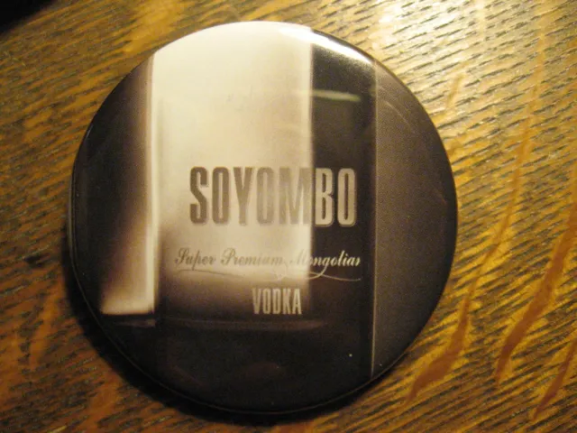 Soyombo Mongolian Vodka Bottle Cocktail Advertisement Pocket Lipstick Mirror