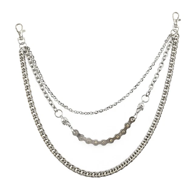 MOTORCYLE PUNK PANTS Chain Pocket Chain Pocket Watch Chain Pant Chain