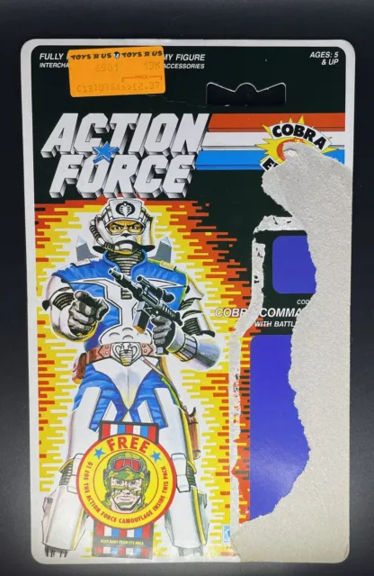 ACTION FORCE GI JOE COBRA COMMANDER CARD BACK ONLY  VINTAGE (V3) Hasbro 1987