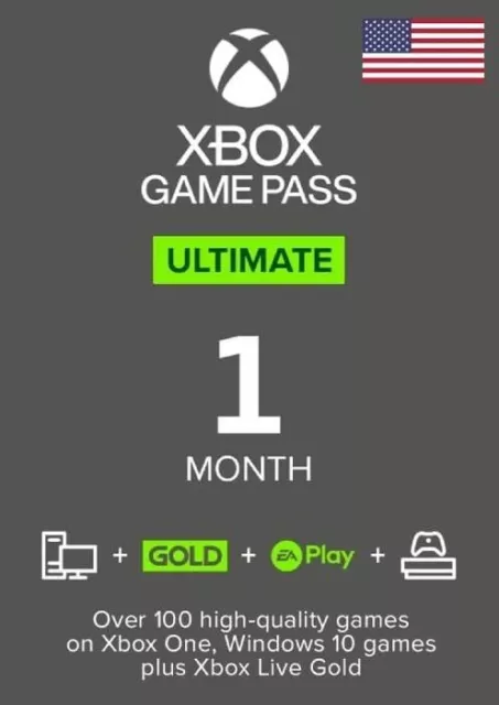 Xbox Game Pass Ultimate 1 Month & Gold Live Usa Region Code