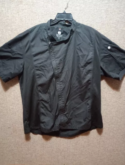 Chef Works Men's Springfield Chef Coat, Short Sleeve, Black -2XL