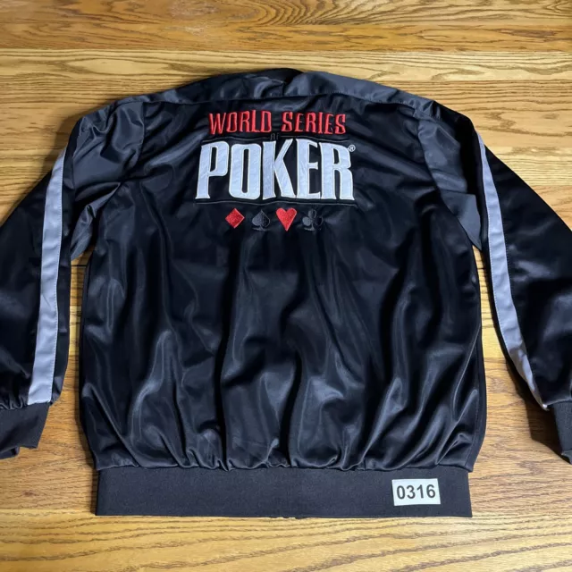 Official 2016 WSOP World Series of Poker Embroidered Zip Up Jacket Rare SZ XL
