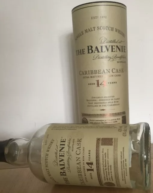 Empty Whiskey Bottle THE BALVENIE Caribbean Cask Aged 14 Years 3