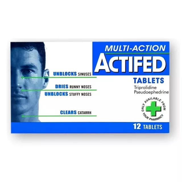 Actifed Multi-Action - 1x12 Tablets  Fast-Acting  Sinus Relief Maximum 1 pack