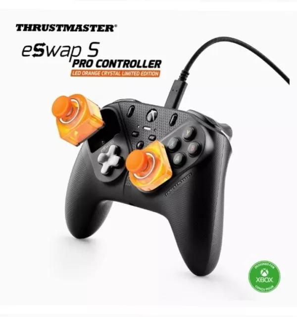 Thrustmaster eSwap S Crystal Controller für Xbox One X Schwarz/Orange Fast Neu