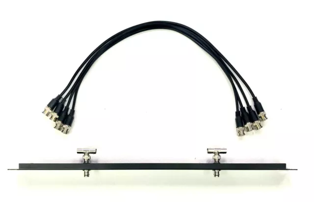 Front or Rear Rack Kit 1U BNC 2 Antenna SPLITTER 4 20" cables. Shure,Sennheiser