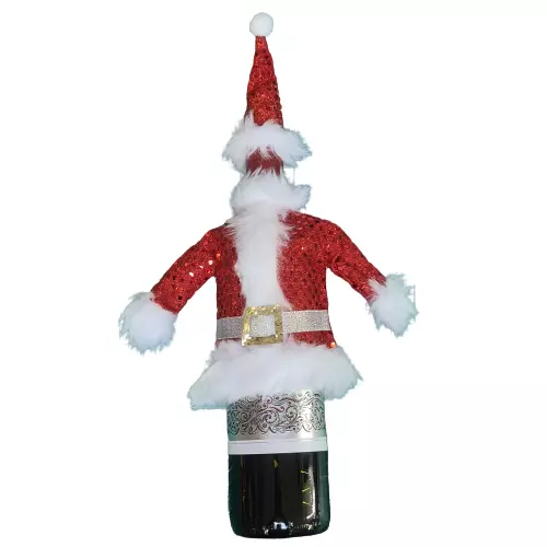 Neuheit Weihnachten Wein Getränk Flasche Jacke Abdeckung Weihnachtsmann Outfit Weihnachtsdekor