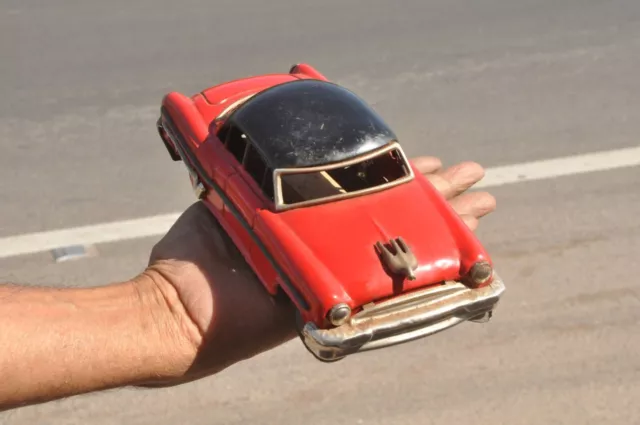 Vintage Reibung Rot Fein Litho Auto Blech Spielzeug, Japan?