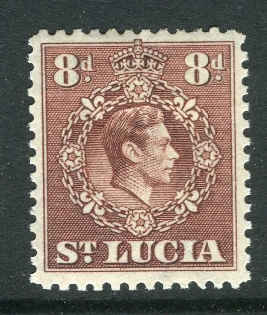ST.LUCIA; 1938 early GVI portrait issue Mint hinged Shade of 8d. value