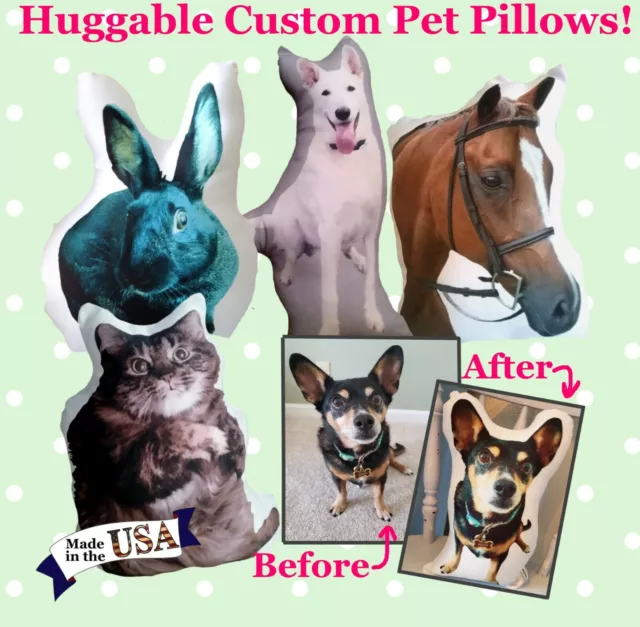 Custom Made Pet Photo Pillow, Personalized Pet Shaped Pillow, Pet Lover Gift,