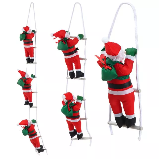 Window Decor Cute Santa Claus Xmas Ornaments Party Ornament Climb Ladder Doll