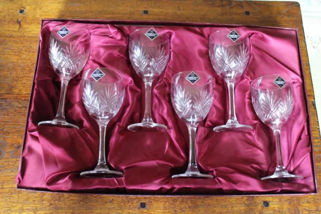 Edinburgh Crystal wine glasses box of six