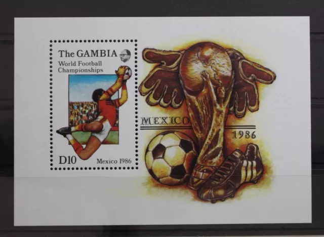 Gambia Block 22 with 625 Mint Football World Cup 1986 #st446