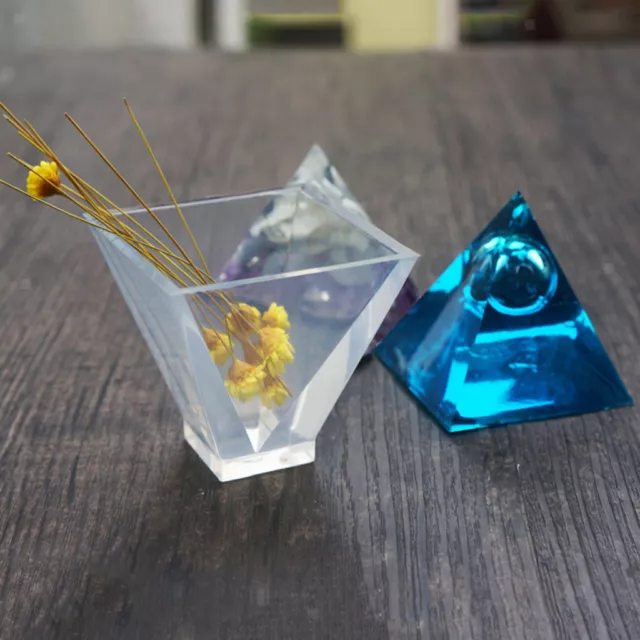 3x Pyramid Silicone Mould DIY Resin Art Craft Jewelry Making Pendant Charm Molds