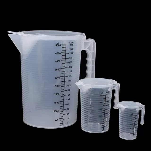 1Pc Plastic Liquid Measuring Cup Jug Pour Spout Surface With Lid Measuring TA_N8 3