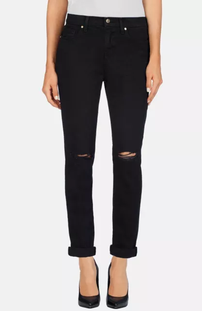 NWT J Brand Jake Slim-Fit Low-Rise Boyfriend Jeans in Black, Size 27