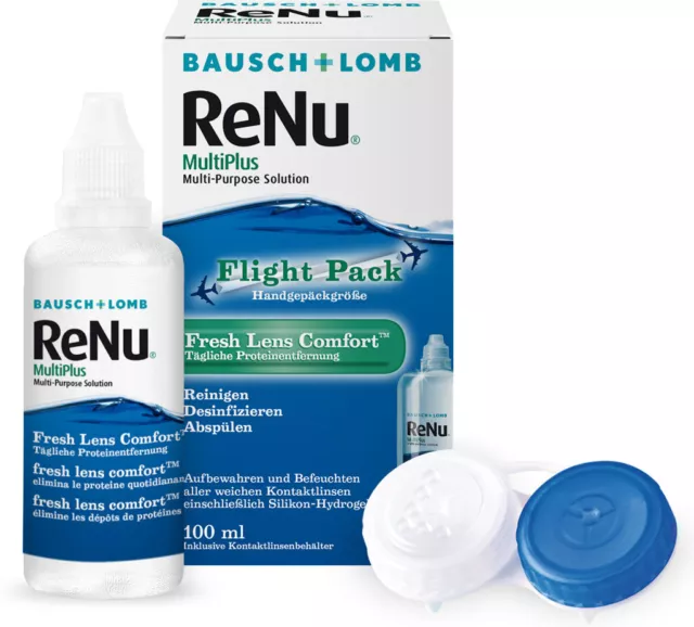 Bausch + Lomb ReNu MultiPlus FlightPack für weiche Linsen im Reise-Set, 100 ml