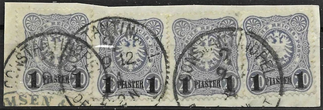 DP Türkei 1884, Mi 3a Briefstück Constantinopel, MeF, gepr. Jäschke-Lantelme BPP