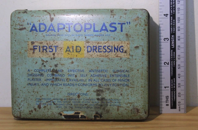 ADAPTOPLAST DRESSINGS FIRST Aid Tin Used and empty. £3.50 - PicClick UK